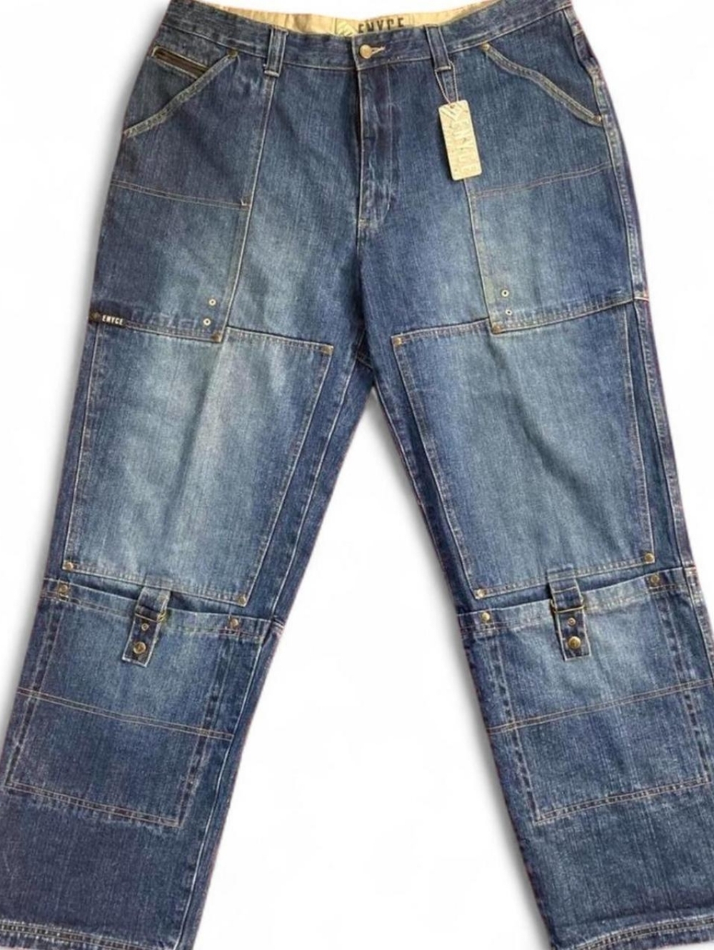 Vintage Enyce Men's Blue Denim Utility Carpenter Jeans - Picture 2 of 8